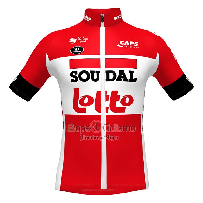 Lotto Soudal Ropa Ciclismo Culotte Corto 2022 Mangas Cortas Rojo